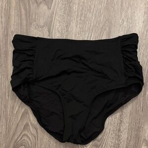 Black High-Waisted Swim Bottoms